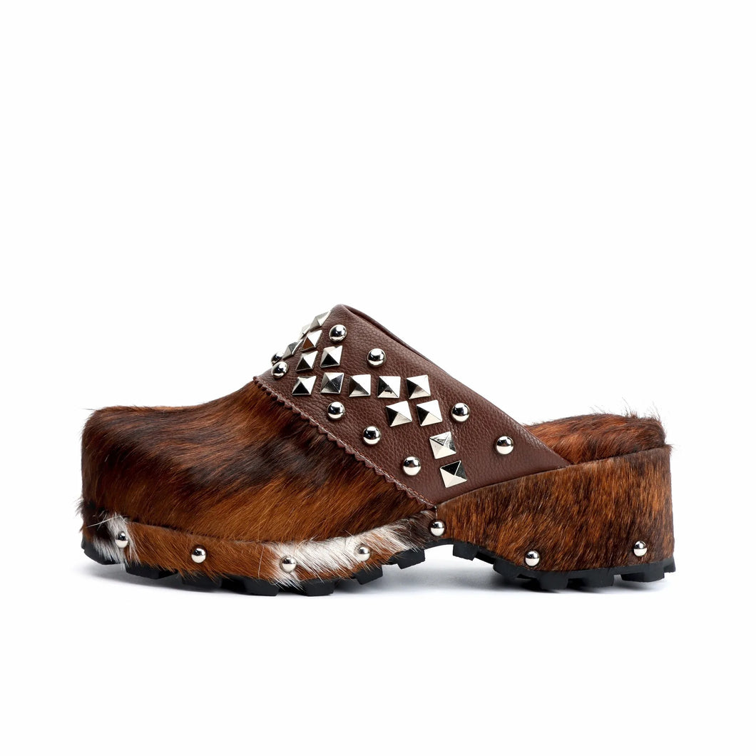 Western Fur Rivet Clogs