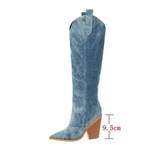 Load image into Gallery viewer, Denim Western Boots
