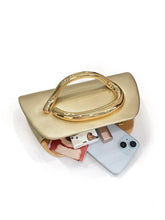 Load image into Gallery viewer, Gold Metal Buckle  Leather Clutch
