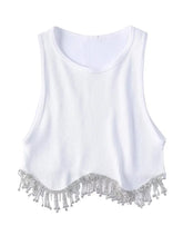 Load image into Gallery viewer, Diamond Tassel Tank Top
