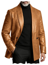 Load image into Gallery viewer, Luxury Croc Leather Blazer
