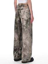 Load image into Gallery viewer, Tie-Dye Asymmetric Print Denim Jeans
