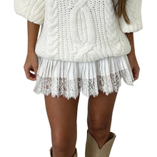 Load image into Gallery viewer, Pleated Lace Mini Skirt
