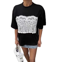 Load image into Gallery viewer, Lace Corset T-Shirt

