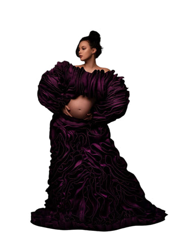 Hollow Out Ruffle Maternity Dress-Modern Baby Las Vegas