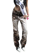 Load image into Gallery viewer, 3D Print Faded Leopard Denim Jeans
