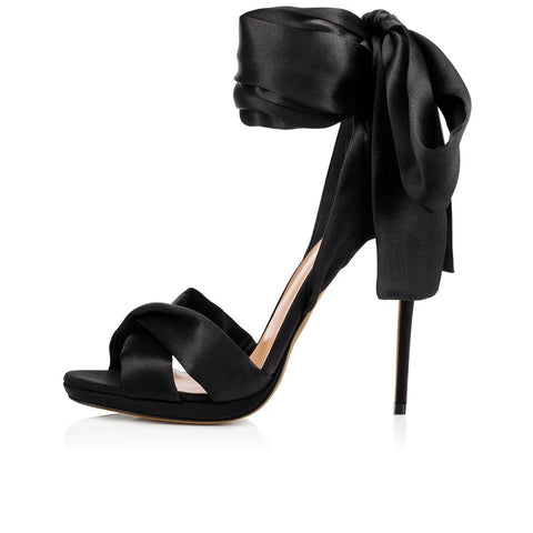 Satin Tie-Up Sandals-Modern Baby Las Vegas