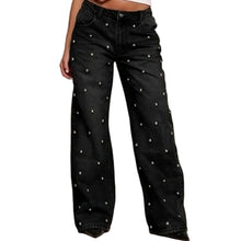 Load image into Gallery viewer, Silver Rivet Polka Jeans
