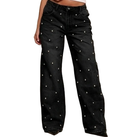 Silver Rivet Polka Jeans