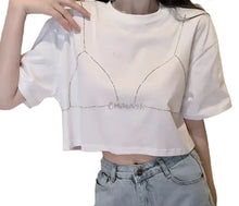 Load image into Gallery viewer, Diamond Letter Bralette Crop Top
