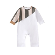 Load image into Gallery viewer, Patch Contrast Striped Romper
