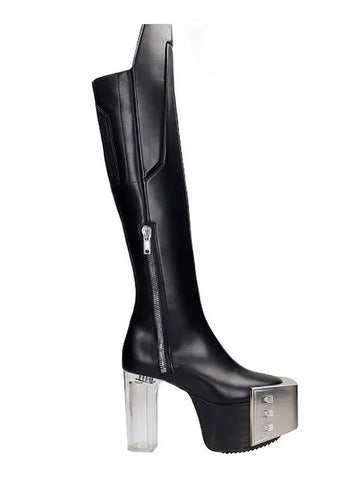 Metal Toe Clear Heel Boots-Modern Baby Las Vegas