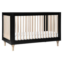 Load image into Gallery viewer, Black And Light Wood 3-in1 Convertible Crib
