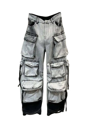 Gradient Multi-Pocket Denim Jeans-Modern Baby Las Vegas