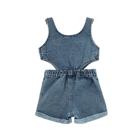 Hollow Out Denim Jumpsuit