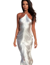 Load image into Gallery viewer, Long Draped Metallic Fringe Dress
