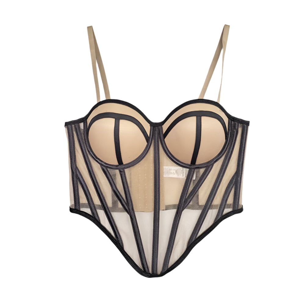 Lined Contrast Corset Top-Modern Baby Las Vegas