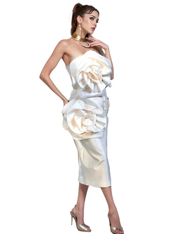 Double 3D Flower Dress-Modern Baby Las Vegas