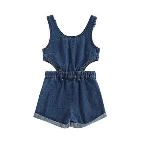 Hollow Out Denim Jumpsuit-Modern Baby Las Vegas