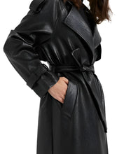 Load image into Gallery viewer, Long Belted Leather Coat
