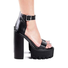 Load image into Gallery viewer, Black Platform Sandals
