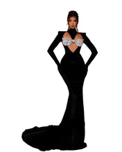 Load image into Gallery viewer, Velvet Crystal Bralette Evening Dress | Modern Baby Las Vegas
