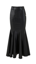 Load image into Gallery viewer, Leather Midi Mermaid Skirt
