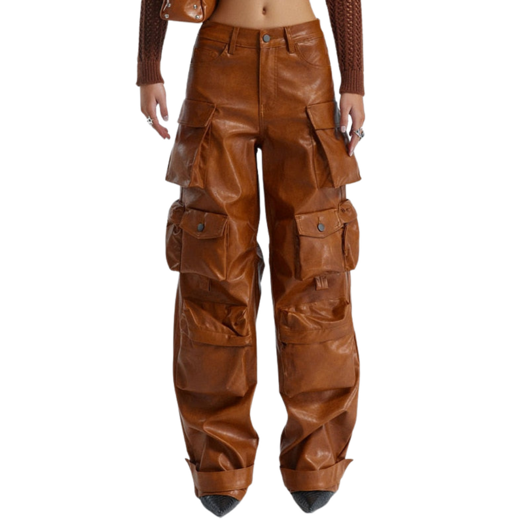 Leather Pockets Pants