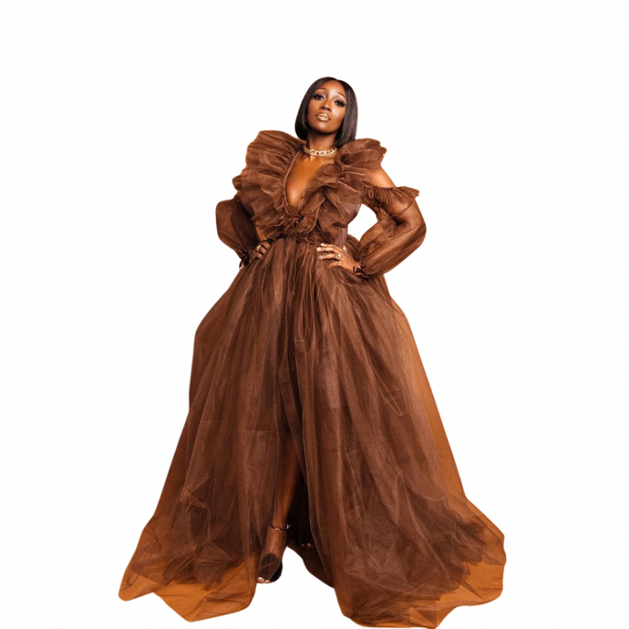 Chocolate Glam Gown | Modern Baby Las Vegas