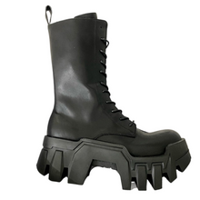 Load image into Gallery viewer, Black Sawtooth Platform Boots | Modern Baby Las Vegas
