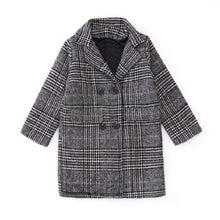 Load image into Gallery viewer, Long Wool Plaid Coat
