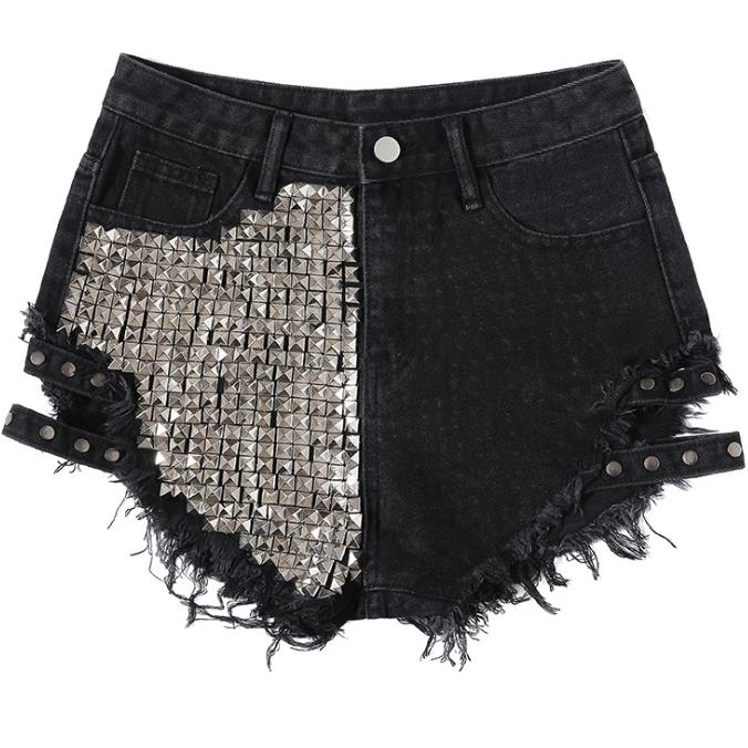 Custom Rivet Denim Shorts - Modern Baby Las Vegas 