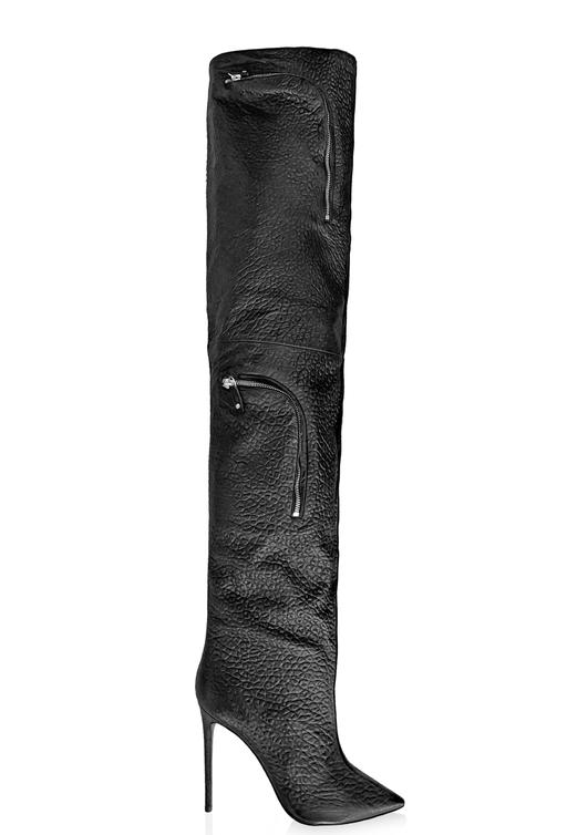 Textured Zipper Boots