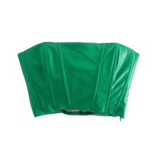 Load image into Gallery viewer, green leather tank top
