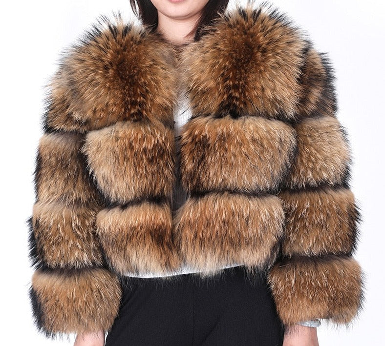 blocked fur coat