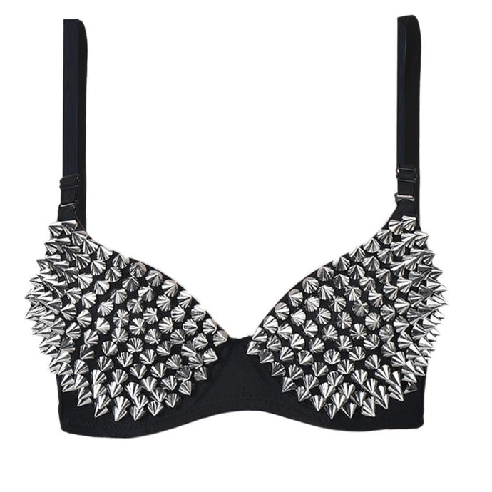 Metallic Studded Punk Push Up Bra - Modern Baby Las Vegas 