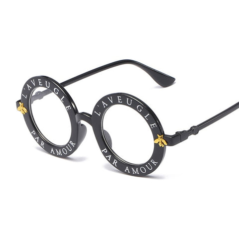 Retro Black Round Letter Sunglasses-Modern Baby Las Vegas