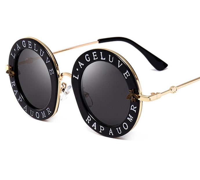 Retro Round Letter Frame Sunglasses - Modern Baby Las Vegas 