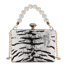 Load image into Gallery viewer, zebra print leather box handbag- modern baby las vegas
