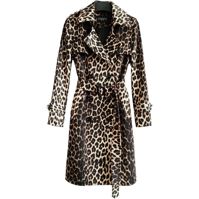 belted leopard trench coat- Modern baby Las Vegas