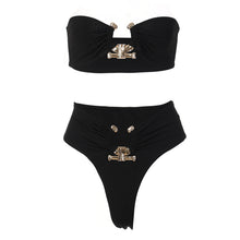 Load image into Gallery viewer, Gold Metal Two-Piece Swimsuit
