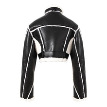 Load image into Gallery viewer, Leather Fur Buckle Jacket
