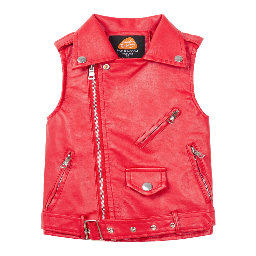 Zipper Leather Vest