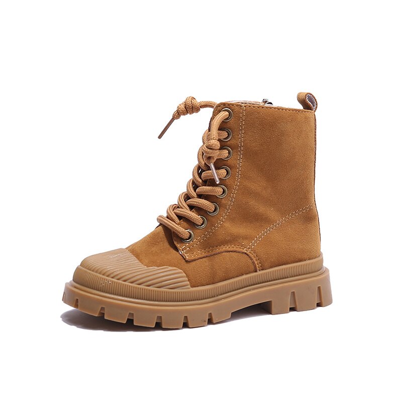 Camel Rubber Sole Boots