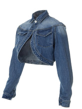 Load image into Gallery viewer, Cropped Denim Jacket
