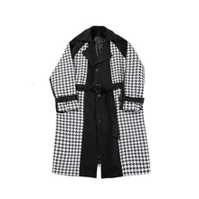 Load image into Gallery viewer, Houndstooth Patch Trench Coat
