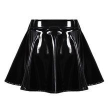 Load image into Gallery viewer, Glossy Patent Leather Flared Mini Skirt - Modern Baby Las Vegas 
