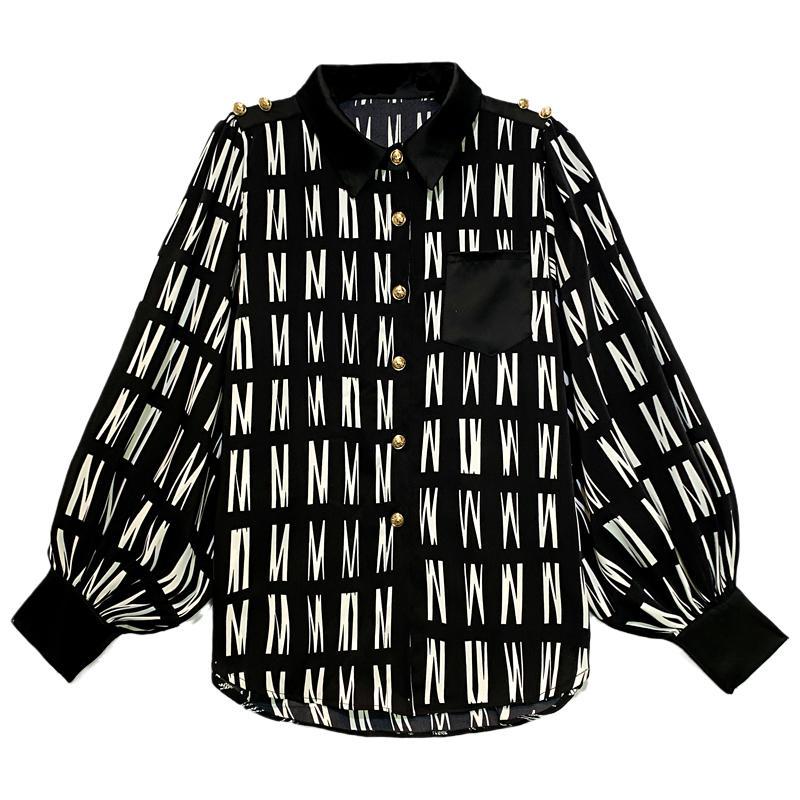 Letter Button Blouse