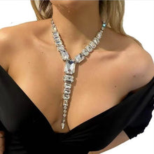 Load image into Gallery viewer, Crystal Square Stone Drop Necklace
