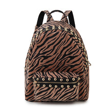Load image into Gallery viewer, zebra print studded backpack -modern abby las vegas
